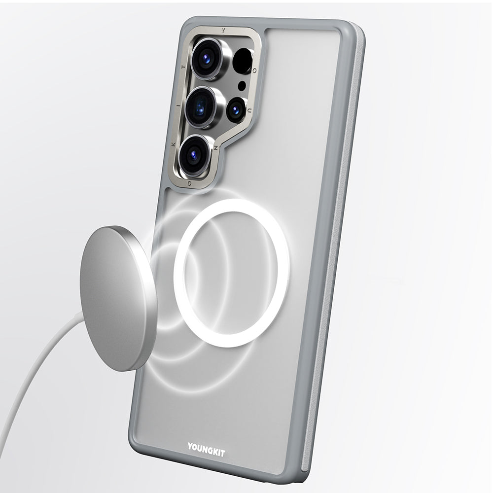 Galaxy S25 Ultra Kılıf M-safe Şarj Özellikli Youngkit Rock Sand Serisi Kapak