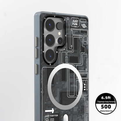 Galaxy S25 Ultra Kılıf M-safe Şarj Özellikli YoungKit Technology Serisi Kapak