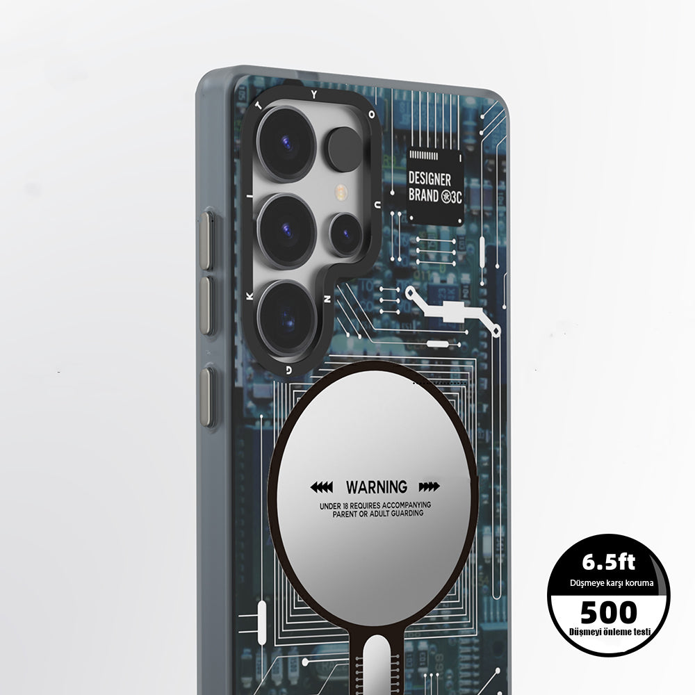 Galaxy S25 Ultra Kılıf M-safe Şarj Özellikli YoungKit Technology Serisi Kapak