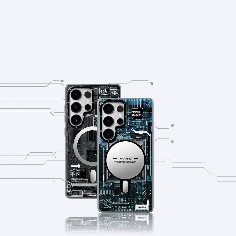 Galaxy S25 Ultra Kılıf M-safe Şarj Özellikli YoungKit Technology Serisi Kapak