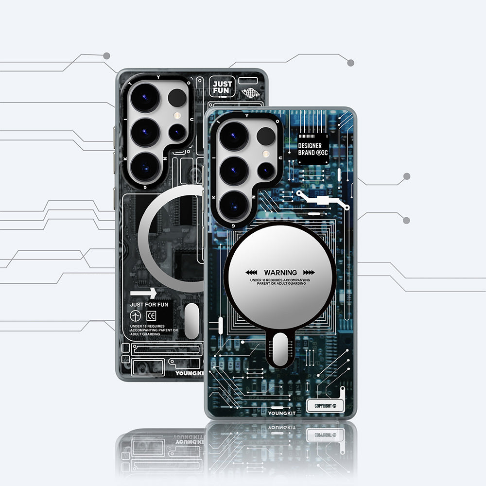 Galaxy S25 Ultra Kılıf M-safe Şarj Özellikli YoungKit Technology Serisi Kapak