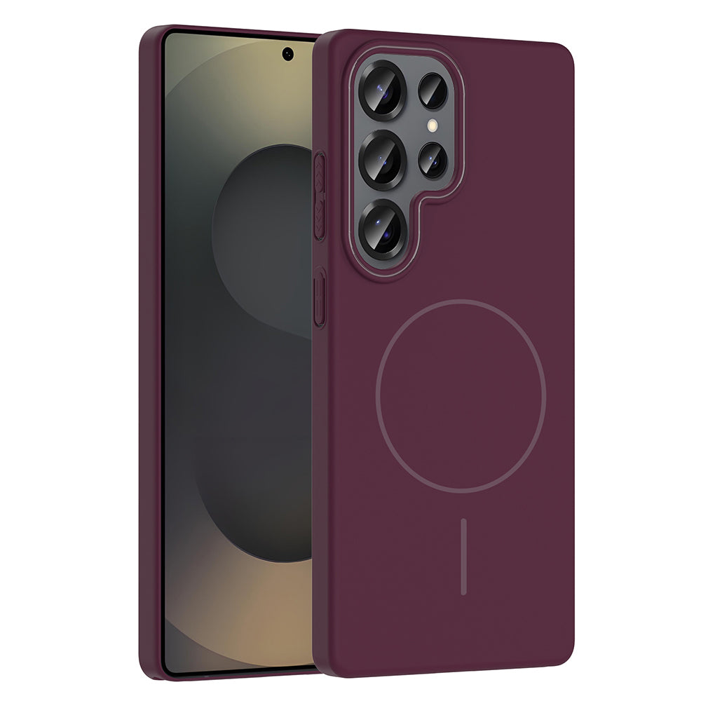 Galaxy S25 Ultra Kılıf M-safe Şarj Özellikli Zore Ruby Sert Kapak