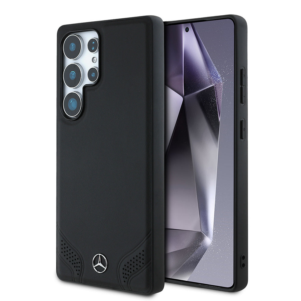 Galaxy S25 Ultra Kılıf Mercedes Benz Orjinal Lisanslı M-safe Şarj Özellikli Deri Dizayn Sade Kapak