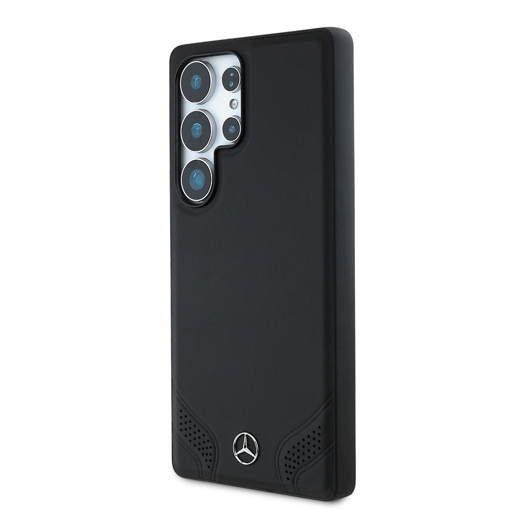 Galaxy S25 Ultra Kılıf Mercedes Benz Orjinal Lisanslı M-safe Şarj Özellikli Deri Dizayn Sade Kapak