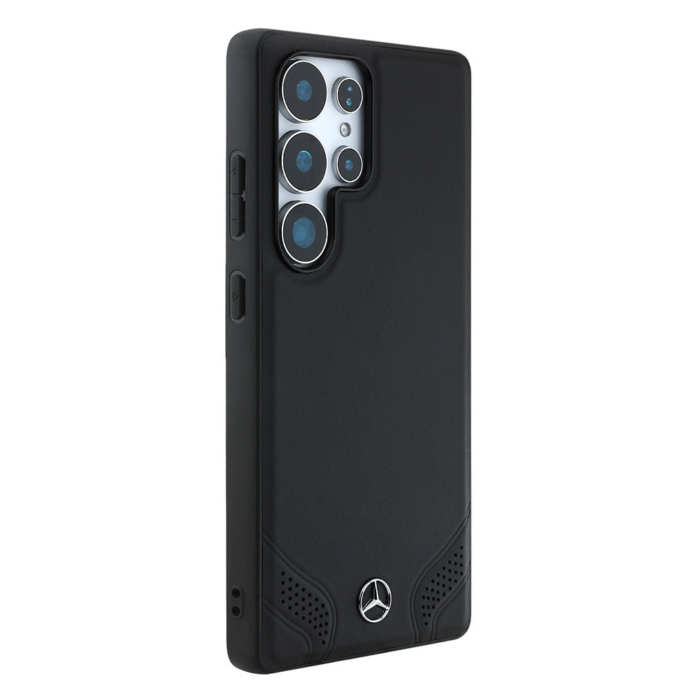 Galaxy S25 Ultra Kılıf Mercedes Benz Orjinal Lisanslı M-safe Şarj Özellikli Deri Dizayn Sade Kapak