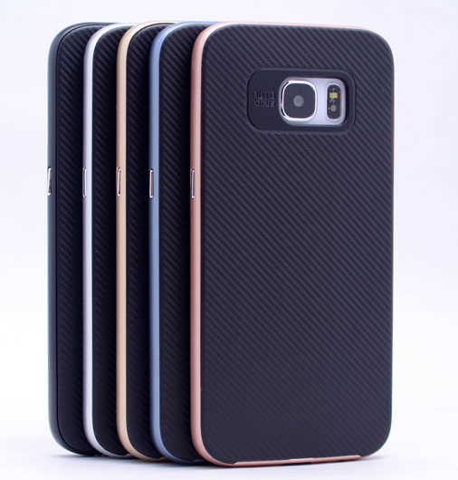 Galaxy S7 Edge Kılıf Zore İnce Mono Karbon Silikon Kapak