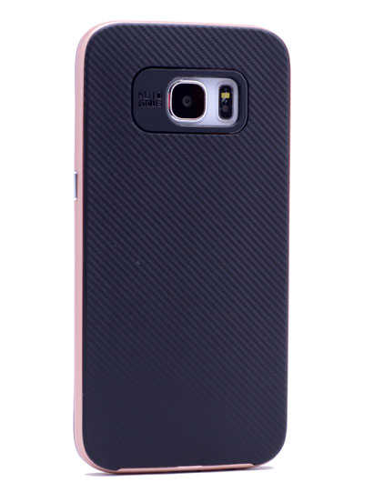 Galaxy S7 Edge Kılıf Zore İnce Mono Karbon Silikon Kapak