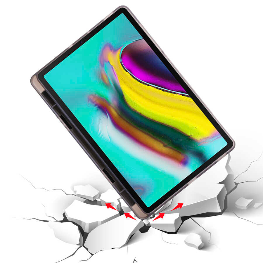 Galaxy Tab A7 10.4 T500 2020 Kılıf Zore Tri Folding Kalem Bölmeli Standlı Kılıf