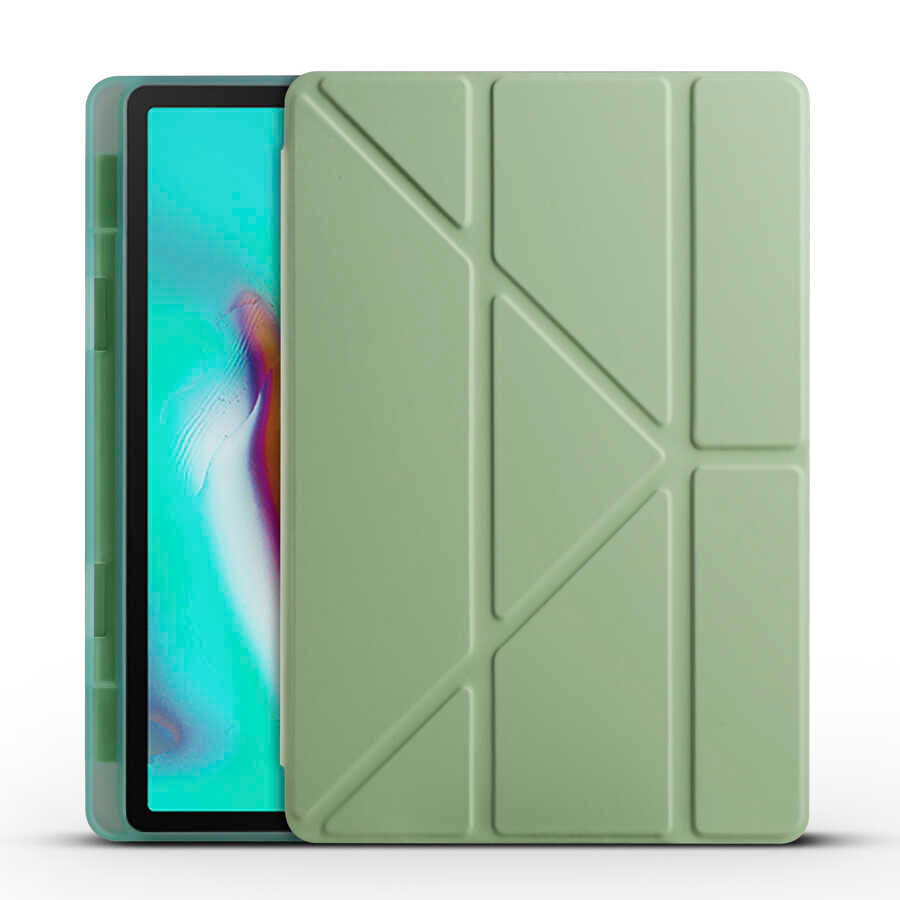 Galaxy Tab A7 10.4 T500 2020 Kılıf Zore Tri Folding Kalem Bölmeli Standlı Kılıf