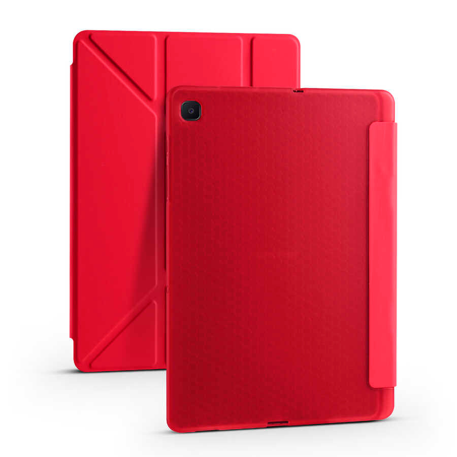 Galaxy Tab A7 10.4 T500 2020 Kılıf Zore Tri Folding Kalem Bölmeli Standlı Kılıf