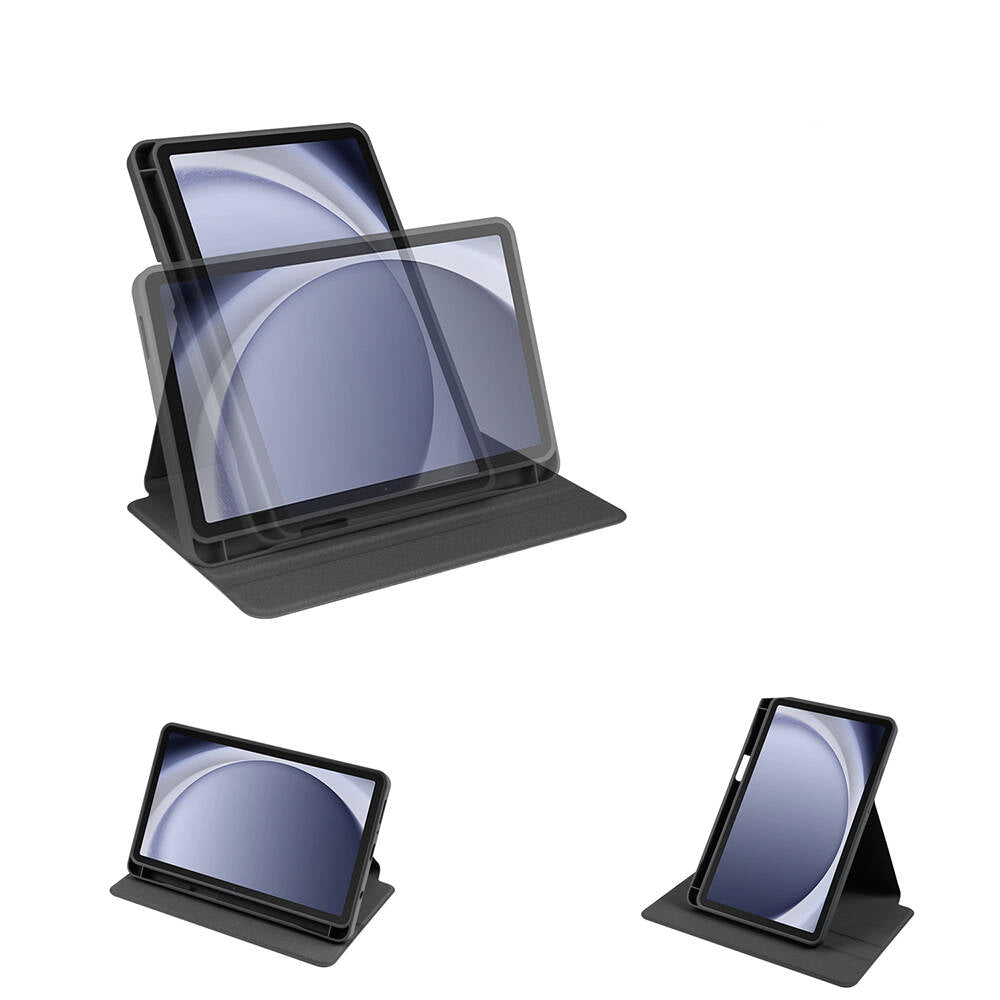 Galaxy Tab A9 Kılıf Zore Termik Kalem Bölmeli Dönebilen Standlı Kılıf