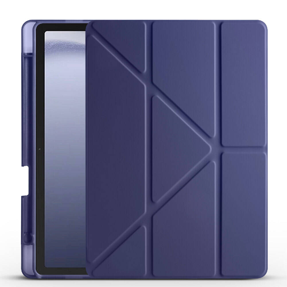 Galaxy Tab A9 Plus Kılıf Zore Tri Folding Kalem Bölmeli Standlı Kılıf