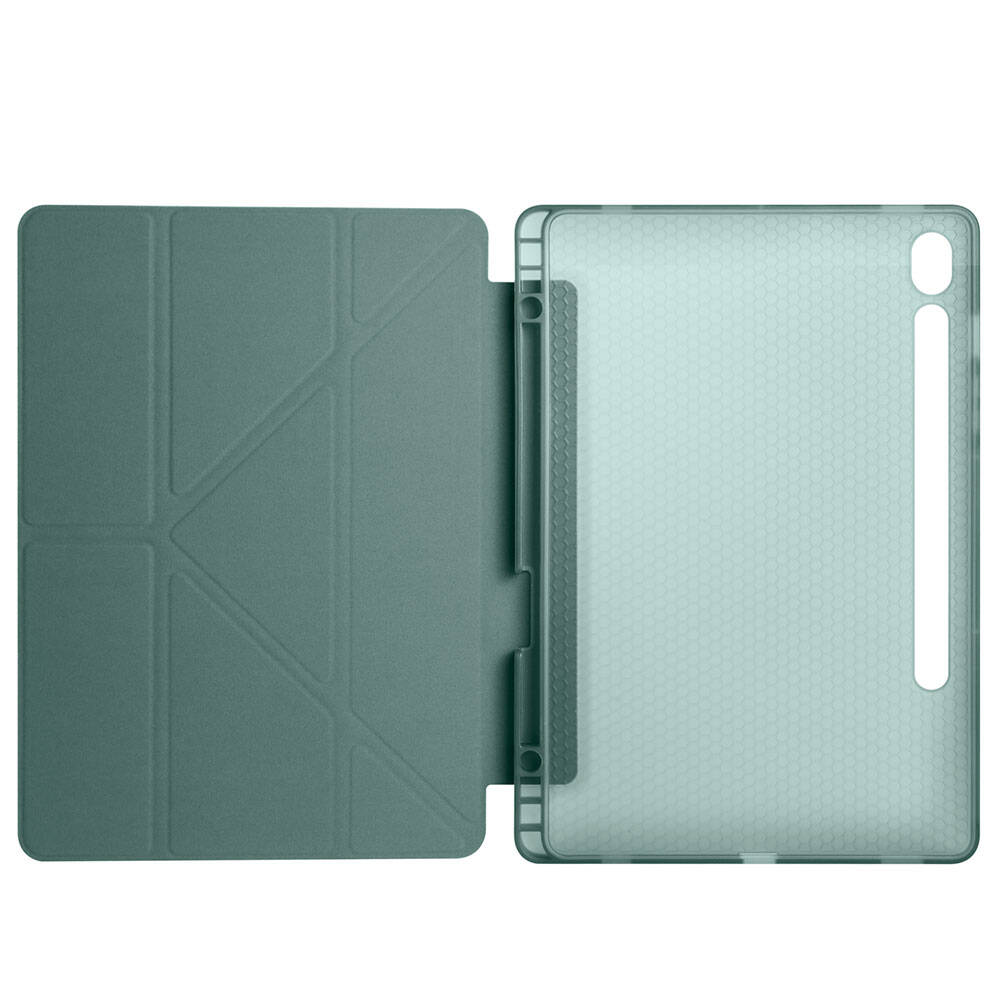 Galaxy Tab S10 FE Kılıf Zore Tri Folding Kalem Bölmeli Standlı Kılıf