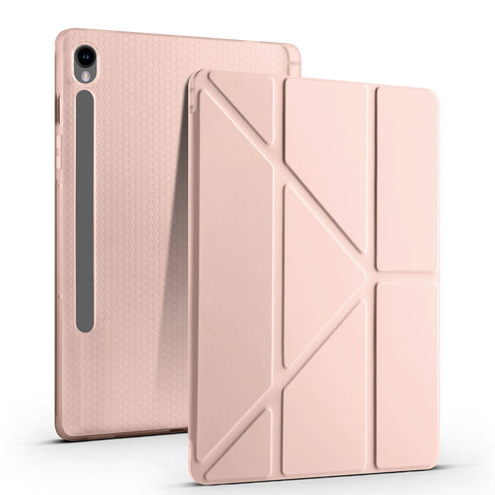 Galaxy Tab S10 FE Kılıf Zore Tri Folding Kalem Bölmeli Standlı Kılıf