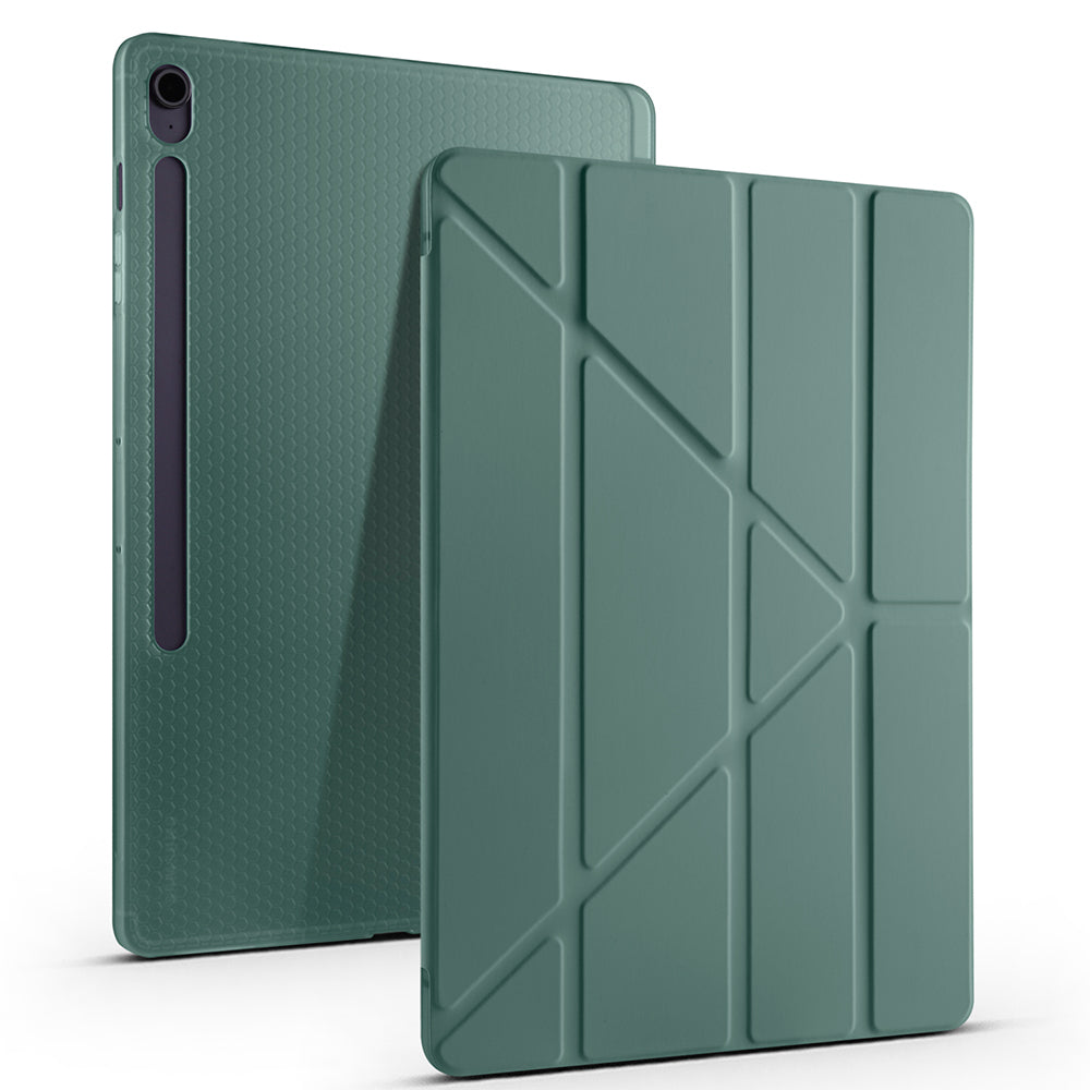 Galaxy Tab S10 FE Plus Kılıf Zore Tri Folding Kalem Bölmeli Standlı Kılıf