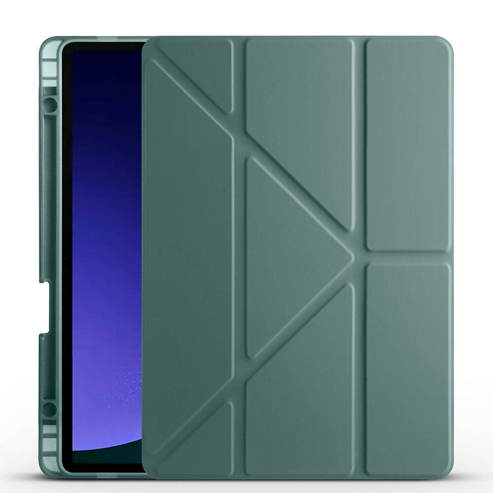 Galaxy Tab S10 Lite Kılıf Zore Tri Folding Kalem Bölmeli Standlı Kılıf