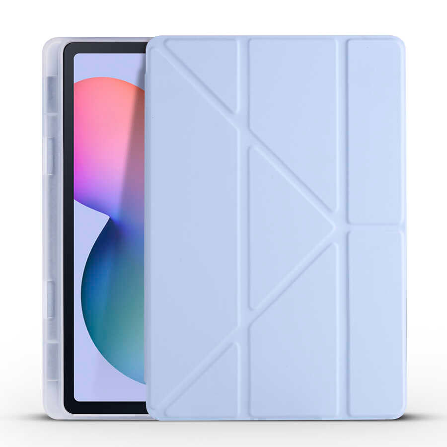 Galaxy Tab S6 Lite P610 Kılıf Zore Tri Folding Kalem Bölmeli Standlı Kılıf