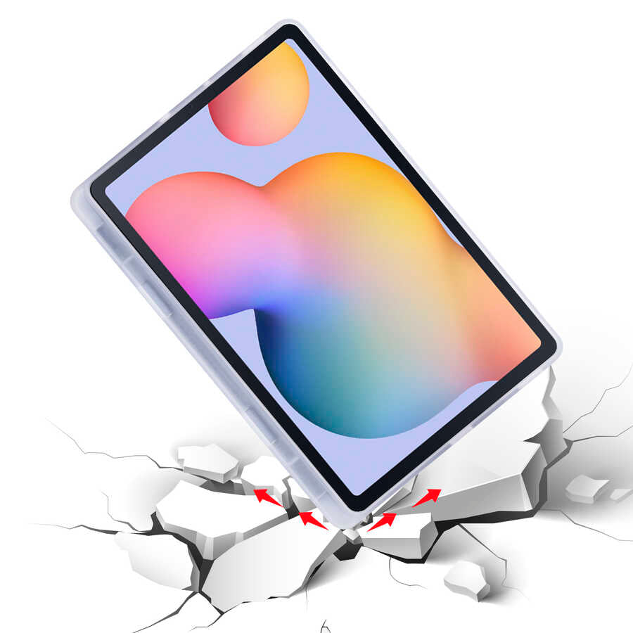 Galaxy Tab S6 Lite P610 Kılıf Zore Tri Folding Kalem Bölmeli Standlı Kılıf