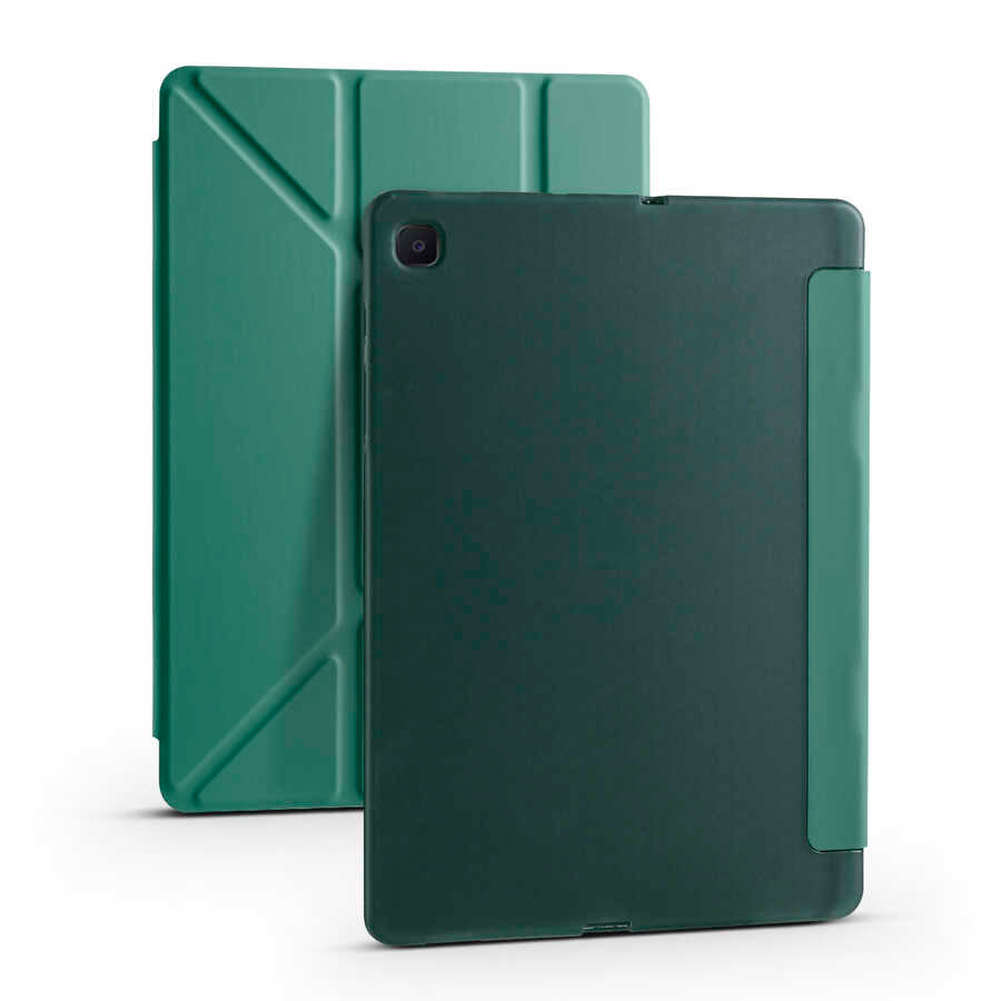 Galaxy Tab S6 Lite P610 Kılıf Zore Tri Folding Kalem Bölmeli Standlı Kılıf