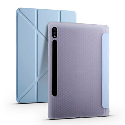 Galaxy Tab S7 T870 Kılıf Zore Tri Folding Kalem Bölmeli Standlı Kılıf