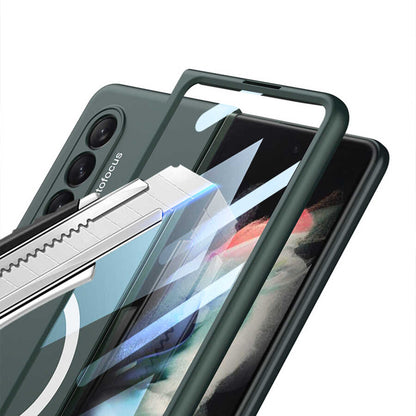 Galaxy Z Fold 3 Kılıf Wireless Şarj Özellikli Zore Kıpta M-safe Kapak