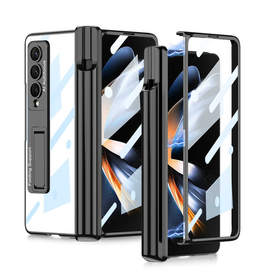 Galaxy Z Fold 4 Kılıf Zore Kıpta Standlı Kalem Bölmeli Kapak