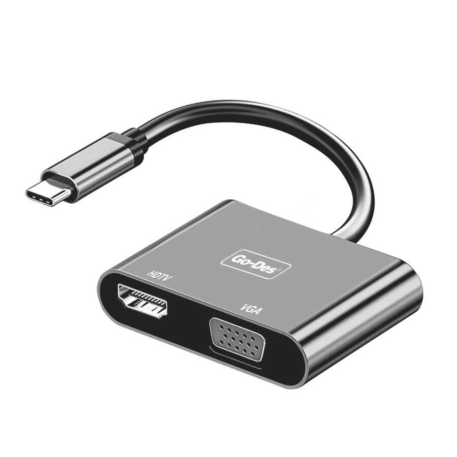 Go Des GD-8280 Type-C To HDTV+VGA Dönüştürücü