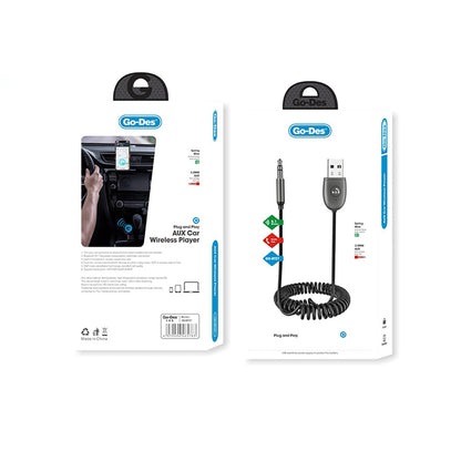 Go Des GD-BT27 Spiral Kablo Tasarımlı AUX Bluetooth 5.1 Adaptör