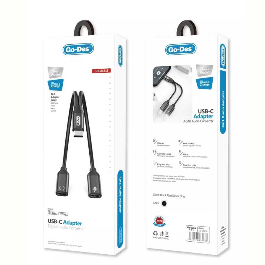 Go Des GD-UC318 Type-C To Type-C Adaptör