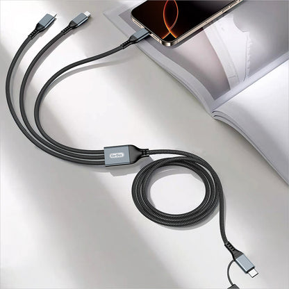 Go Des GD-UC806 3in2 Lightning – Type-C – Type-C Hızlı Şarj Kablosu 100W 1M
