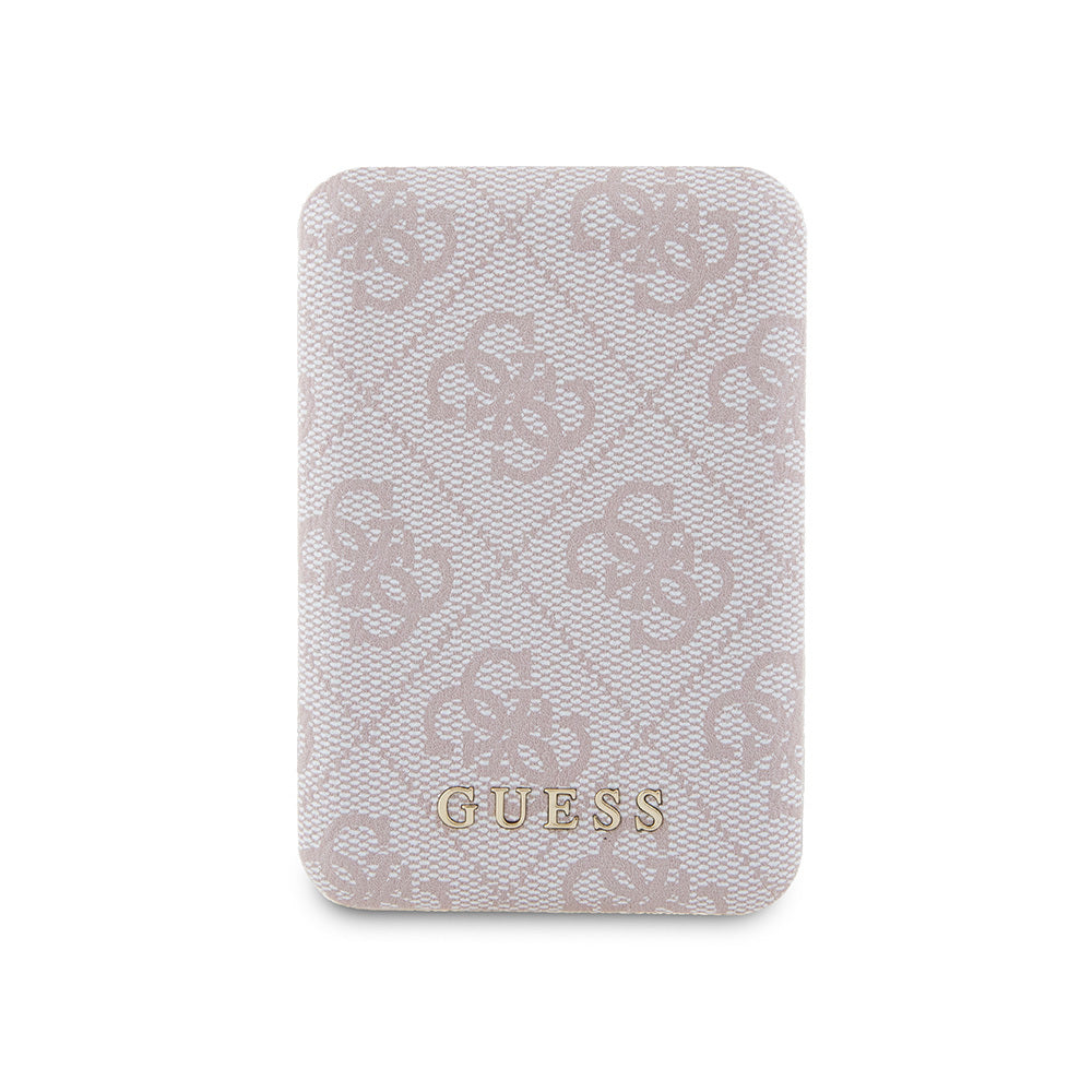 Guess Orjinal Lisanslı Dijital Led Göstergeli PU Deri 4G Desenli Metal Yazı Logolu Powerbank 5000mAh 15W