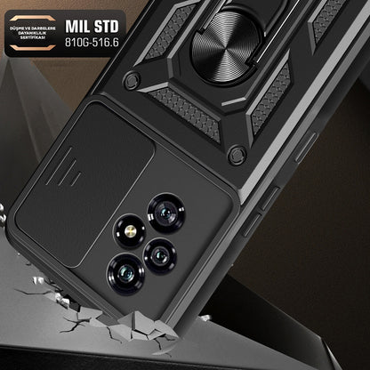 Honor 200 Kılıf Magnetik Standlı Kamera Korumalı Zore Sürgülü Vega Kapak