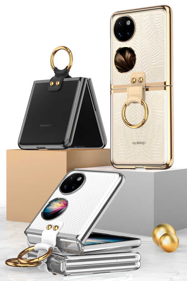 Huawei P50 Pocket Kılıf Zore Yüzüklü Kıpta Kapak
