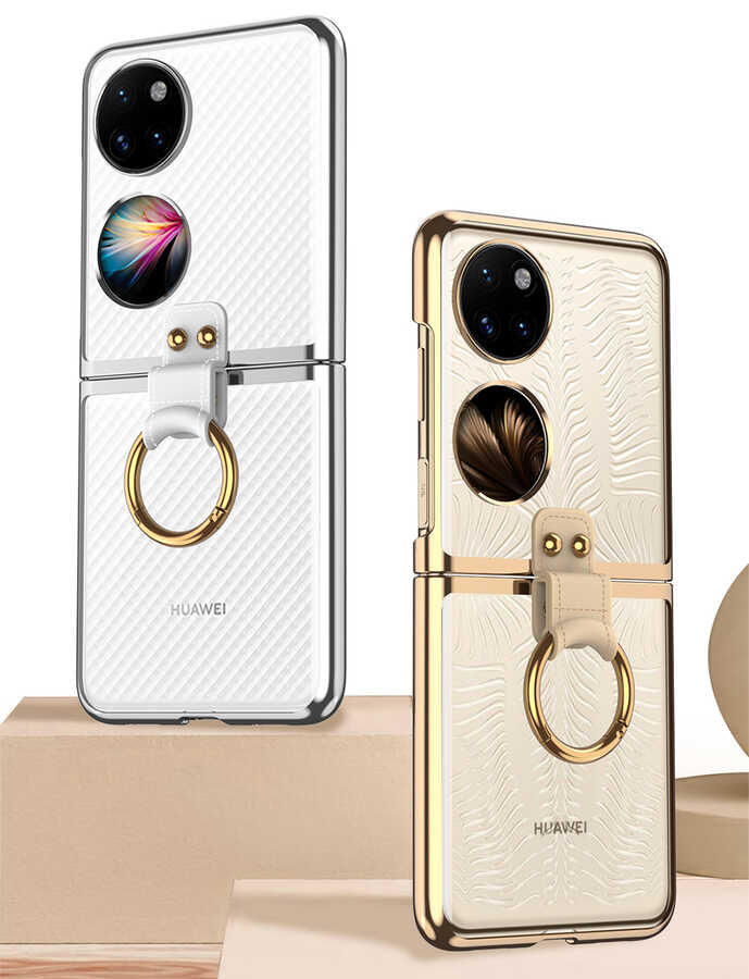 Huawei P50 Pocket Kılıf Zore Yüzüklü Kıpta Kapak