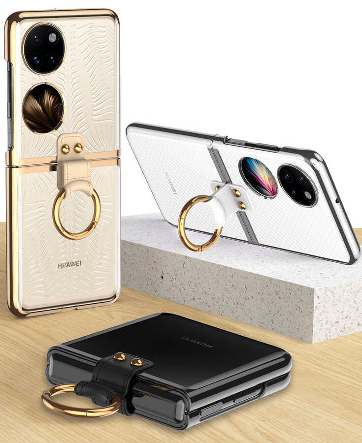 Huawei P50 Pocket Kılıf Zore Yüzüklü Kıpta Kapak