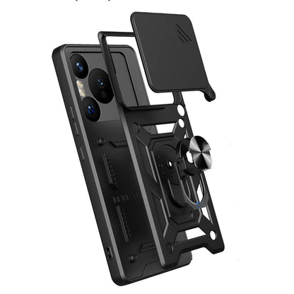 Huawei Pura 70 Pro 5G Kılıf Magnetik Standlı Kamera Korumalı Zore Sürgülü Vega Kapak