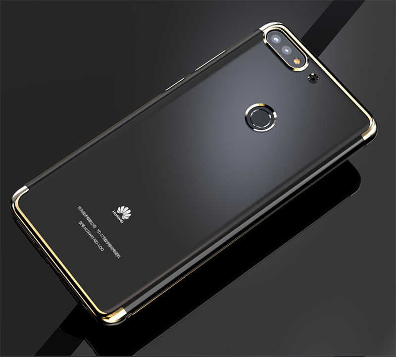 Huawei Y7 2018 Kılıf Zore Dört Köşeli Lazer Silikon Kapak