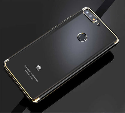 Huawei Y7 2018 Kılıf Zore Dört Köşeli Lazer Silikon Kapak