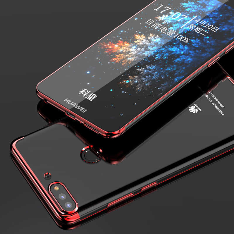 Huawei Y7 2018 Kılıf Zore Dört Köşeli Lazer Silikon Kapak