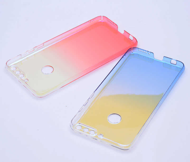 Huawei Y7 2018 Kılıf Zore Renkli Transparan Kapak