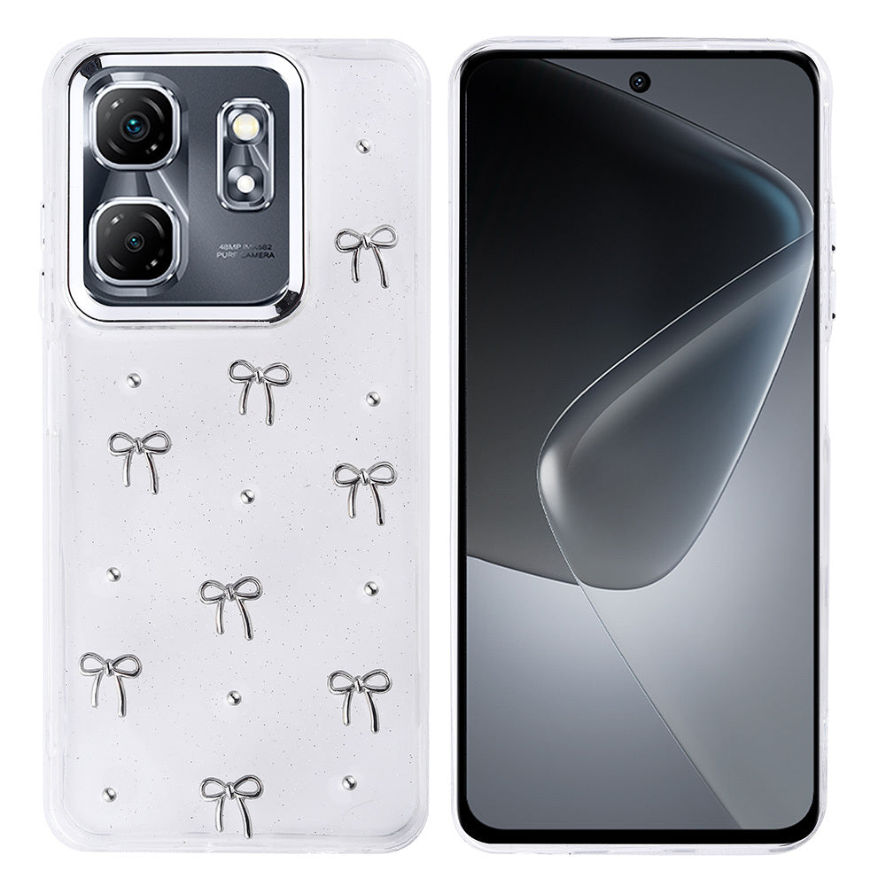 İnfinix Smart 9 Kılıf Airbag Tasarımlı Simli Şeffaf Zore Kutup Kapak