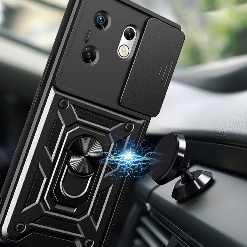 İnfinix Zero 30 4G Kılıf Magnetik Standlı Kamera Korumalı Zore Sürgülü Vega Kapak