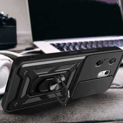 İnfinix Zero 30 4G Kılıf Magnetik Standlı Kamera Korumalı Zore Sürgülü Vega Kapak