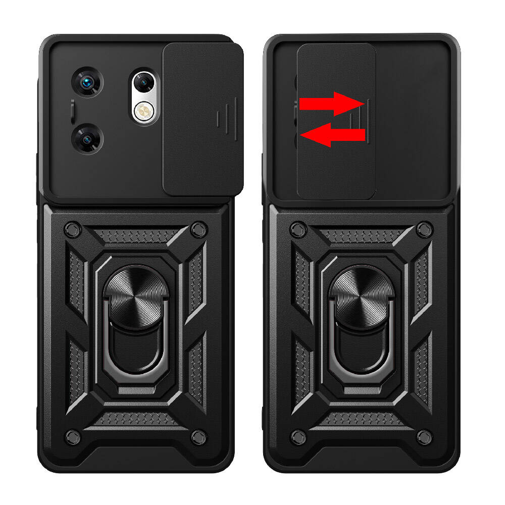 İnfinix Zero 30 4G Kılıf Magnetik Standlı Kamera Korumalı Zore Sürgülü Vega Kapak