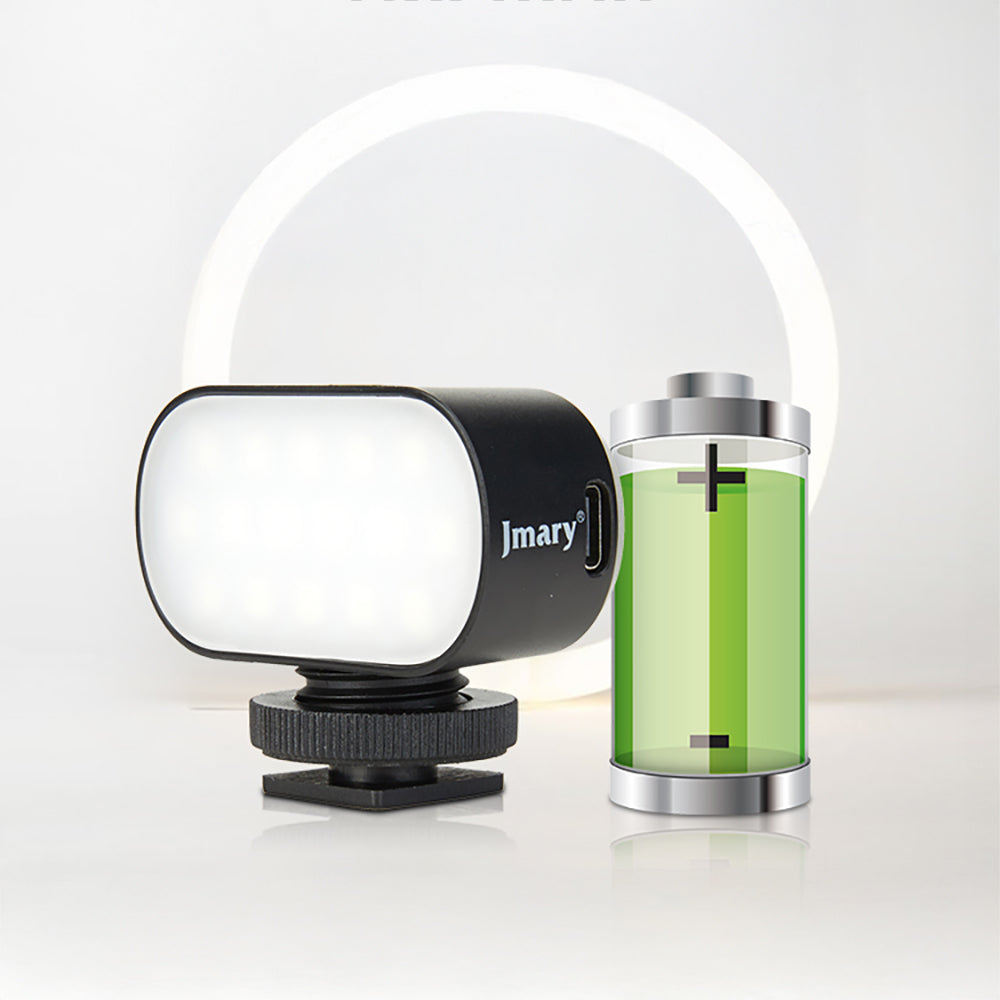 Jmary FM-16RGB Mandallı Dijital LED Göstergeli Telefon-Kamera Üstü RGB Lamba 750mAh