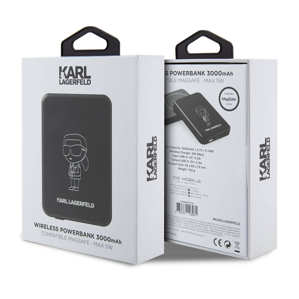 Karl Lagerfeld Led Işıklı Göstergeli M-safe Magnetik Orjinal Lisanslı Powerbank 3000 Mah