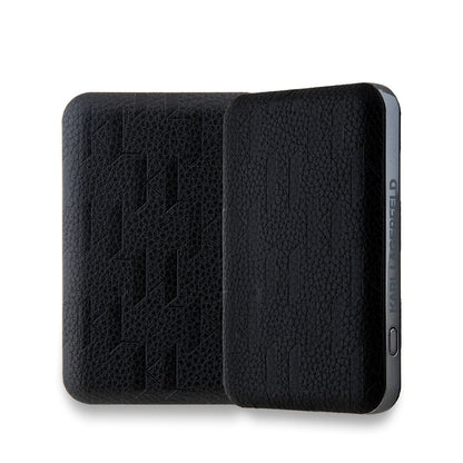 Karl Lagerfeld Orjinal Lisanslı M-safe Şarj Özellikli Led Işık Göstergeli Metal Logolu PU Deri Powerbank 5000mAh