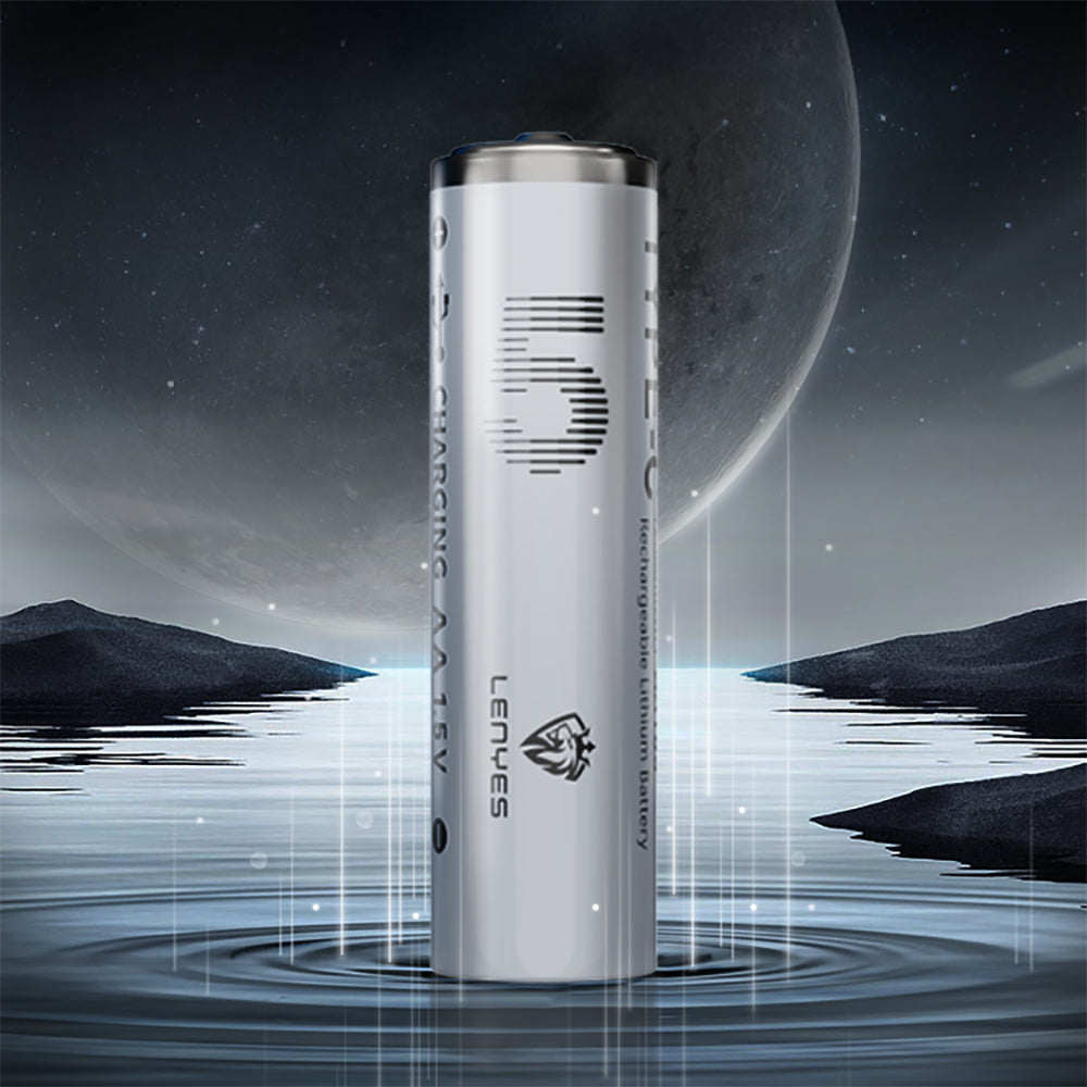 Lenyes AA105 Type-C Şarj Portlu Şarj Edilebilir AA Lityum-ion Pil 2800mWh 1.5V 2 Adet