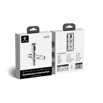Lenyes AAA107 Type-C Şarj Portlu Şarj Edilebilir AAA Lityum-ion Pil 600mWh 1.5V 2 Adet