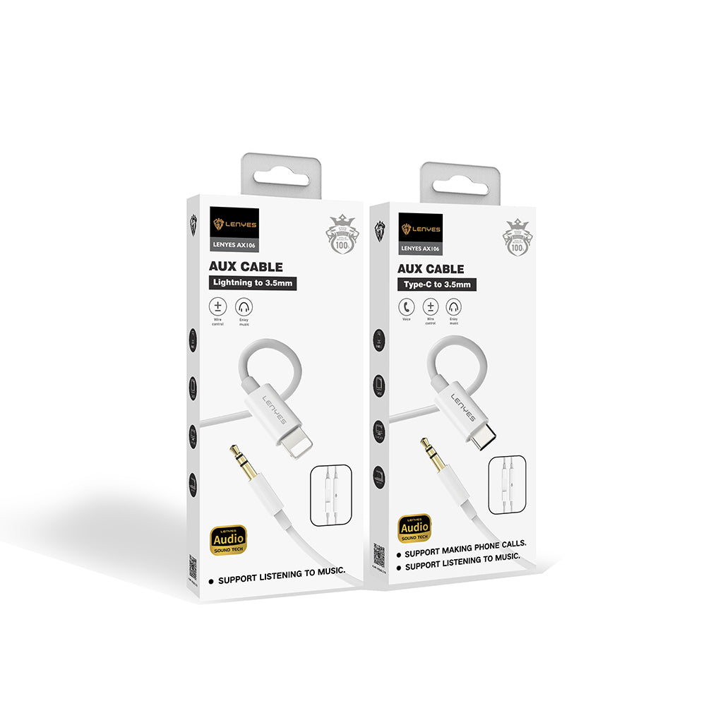 Lenyes AX106 Type-C to 3.5mm AUX Audio Kablo 1M